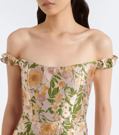 Markarian Off-shoulder floral brocade gown | Thumbnail 3 Markarian Off-shoulder floral brocade gown | Thumbnail 3