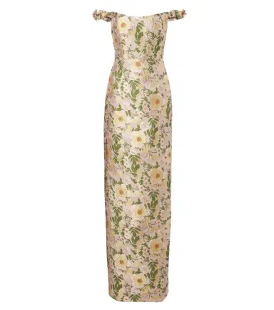 Markarian Off-shoulder floral brocade gown | Thumbnail 1 Markarian Off-shoulder floral brocade gown | Thumbnail 1