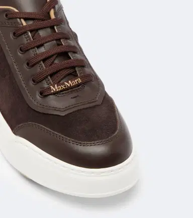 Max Mara Leather-trimmed suede platform sneakers | Thumbnail 4 Max Mara Leather-trimmed suede platform sneakers | Thumbnail 4
