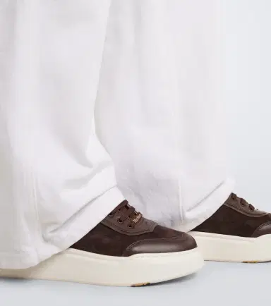 Max Mara Leather-trimmed suede platform sneakers | Thumbnail 5 Max Mara Leather-trimmed suede platform sneakers | Thumbnail 5