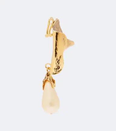 Saint Laurent Cassandre faux pearl clip-on earrings | Thumbnail 2 Saint Laurent Cassandre faux pearl clip-on earrings | Thumbnail 2