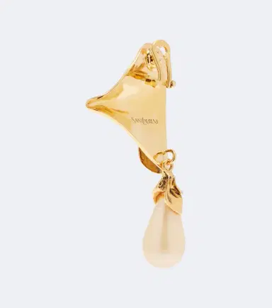 Saint Laurent Cassandre faux pearl clip-on earrings | Thumbnail 4 Saint Laurent Cassandre faux pearl clip-on earrings | Thumbnail 4