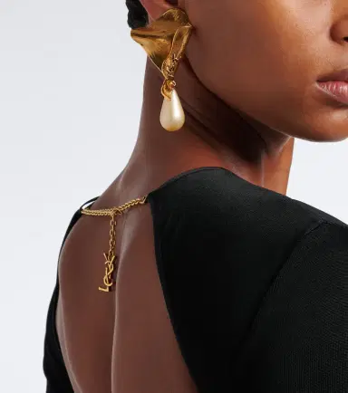 Saint Laurent Cassandre faux pearl clip-on earrings | Thumbnail 5 Saint Laurent Cassandre faux pearl clip-on earrings | Thumbnail 5