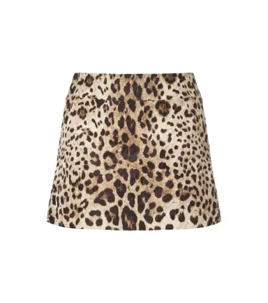 Dolce & Gabbana Leopard-print cotton and silk-blend miniskirt | Thumbnail 1 Dolce & Gabbana Leopard-print cotton and silk-blend miniskirt | Thumbnail 1