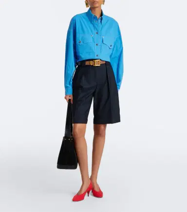 Versace Cropped cotton poplin shirt | Thumbnail 5 Versace Cropped cotton poplin shirt | Thumbnail 5