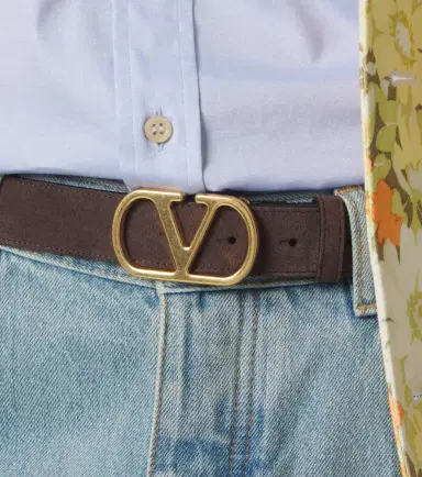 Valentino Garavani VLogo suede belt | Thumbnail 3 Valentino Garavani VLogo suede belt | Thumbnail 3