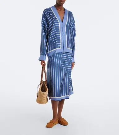 Tod's Striped silk midi skirt | Thumbnail 4 Tod's Striped silk midi skirt | Thumbnail 4