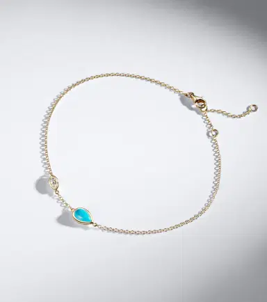 SHAY JEWELRY Riviera 18kt gold anklet with turquoise and diamond | Thumbnail 3 SHAY JEWELRY Riviera 18kt gold anklet with turquoise and diamond | Thumbnail 3