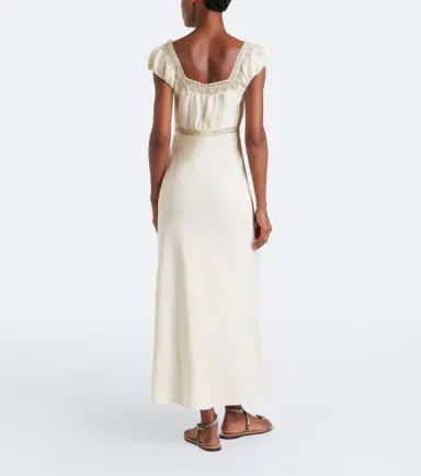 Rixo Maeva lace-trimmed linen-blend maxi dress | Thumbnail 3 Rixo Maeva lace-trimmed linen-blend maxi dress | Thumbnail 3