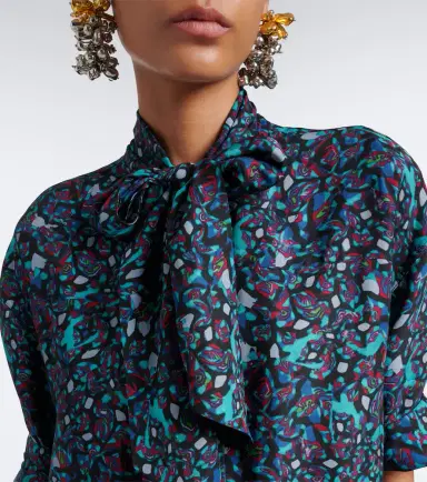 Dries Van Noten Printed tie-neck midi dress | Thumbnail 3 Dries Van Noten Printed tie-neck midi dress | Thumbnail 3