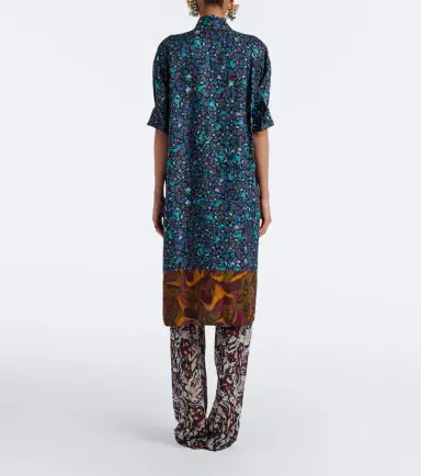 Dries Van Noten Printed tie-neck midi dress | Thumbnail 4 Dries Van Noten Printed tie-neck midi dress | Thumbnail 4