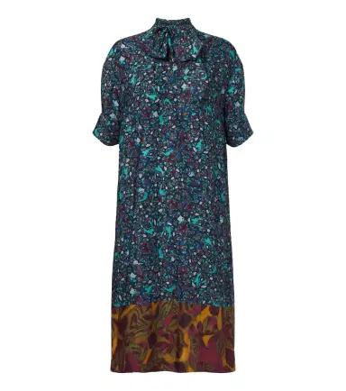 Dries Van Noten Printed tie-neck midi dress | Thumbnail 1 Dries Van Noten Printed tie-neck midi dress | Thumbnail 1