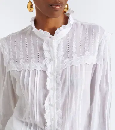 Marant Étoile Lonzie embroidered cotton voile blouse | Thumbnail 2 Marant Étoile Lonzie embroidered cotton voile blouse | Thumbnail 2