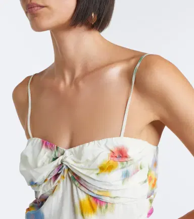 Marant Étoile Floral gathered satin top | Thumbnail 2 Marant Étoile Floral gathered satin top | Thumbnail 2