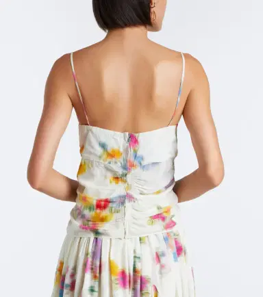 Marant Étoile Floral gathered satin top | Thumbnail 3 Marant Étoile Floral gathered satin top | Thumbnail 3
