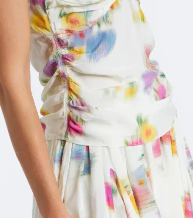 Marant Étoile Floral gathered satin top | Thumbnail 4 Marant Étoile Floral gathered satin top | Thumbnail 4