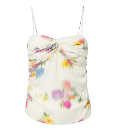 Marant Étoile Floral gathered satin top | Thumbnail 1 Marant Étoile Floral gathered satin top | Thumbnail 1