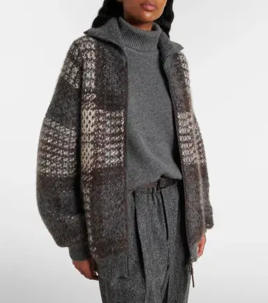 Brunello Cucinelli Checked sequined cardigan | Thumbnail 3 Brunello Cucinelli Checked sequined cardigan | Thumbnail 3