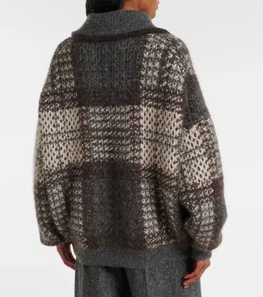 Brunello Cucinelli Checked sequined cardigan | Thumbnail 4 Brunello Cucinelli Checked sequined cardigan | Thumbnail 4