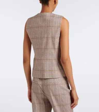 Veronica Beard Lois plaid cotton and linen-blend vest | Thumbnail 3 Veronica Beard Lois plaid cotton and linen-blend vest | Thumbnail 3