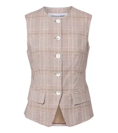 Veronica Beard Lois plaid cotton and linen-blend vest | Thumbnail 1 Veronica Beard Lois plaid cotton and linen-blend vest | Thumbnail 1