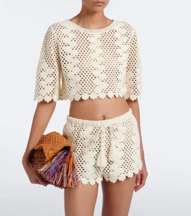 Posse Saskia cropped crochet cotton top | Thumbnail 6 Posse Saskia cropped crochet cotton top | Thumbnail 6