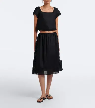 Posse Alfie cropped embroidered linen top | Thumbnail 6 Posse Alfie cropped embroidered linen top | Thumbnail 6