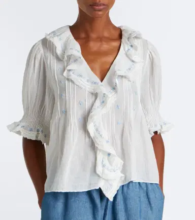 Doen Dôen Hettie floral ruffled cotton top | Thumbnail 5 Doen Dôen Hettie floral ruffled cotton top | Thumbnail 5