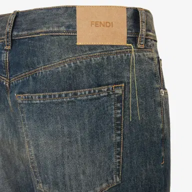 Fendi Regular-fit 5-pocket trousers, made of blue mid-weight | Thumbnail 3 Fendi Regular-fit 5-pocket trousers, made of blue mid-weight | Thumbnail 3