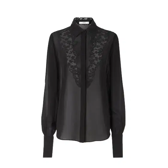 The lightweight georgette of this slim-fit shirt is The lightweight georgette of this slim-fit shirt is