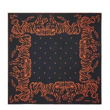 Fendi A square scarf featuring a stencil-effect print of | Thumbnail 1 Fendi A square scarf featuring a stencil-effect print of | Thumbnail 1