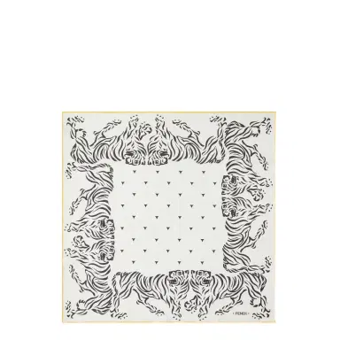 Fendi Square foulard with an archive Tiger motif printed with | Thumbnail 1 Fendi Square foulard with an archive Tiger motif printed with | Thumbnail 1