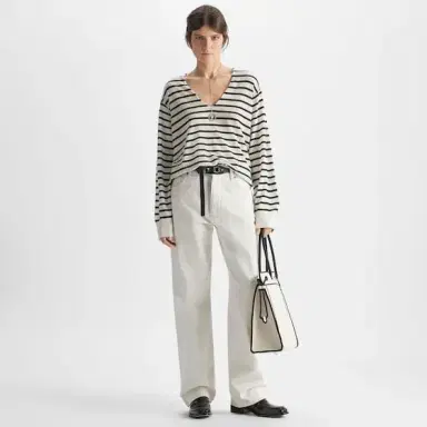 Fendi Nautical-inspired jumper with a deep V-neck and wide | Thumbnail 4 Fendi Nautical-inspired jumper with a deep V-neck and wide | Thumbnail 4