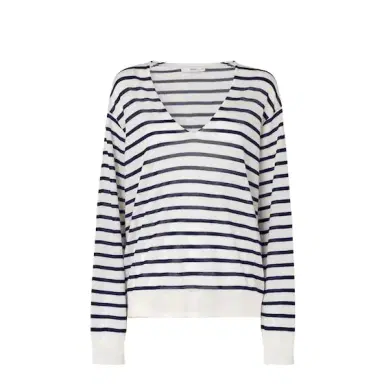 Fendi Nautical-inspired jumper with a deep V-neck and wide | Thumbnail 1 Fendi Nautical-inspired jumper with a deep V-neck and wide | Thumbnail 1