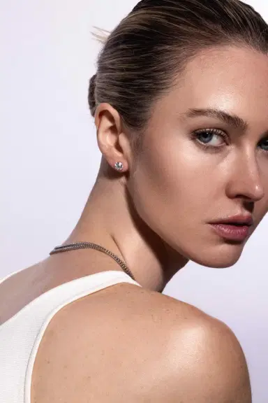 WITH LOVE TRAVEL Lab-Grown Diamond Martini Prong Stud Earrings - 3ct | Thumbnail 2 WITH LOVE TRAVEL Lab-Grown Diamond Martini Prong Stud Earrings - 3ct | Thumbnail 2