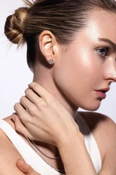 WITH LOVE TRAVEL Lab-Grown Diamond Martini Prong Stud Earrings - 4ct | Thumbnail 3 WITH LOVE TRAVEL Lab-Grown Diamond Martini Prong Stud Earrings - 4ct | Thumbnail 3