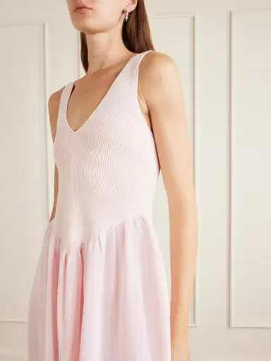 Altuzarra Lollie Ribbed And Woven Midi Dress | Thumbnail 4 Altuzarra Lollie Ribbed And Woven Midi Dress | Thumbnail 4