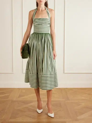 Carolina Herrera Striped Cotton-blend Midi Dress | Thumbnail 2 Carolina Herrera Striped Cotton-blend Midi Dress | Thumbnail 2