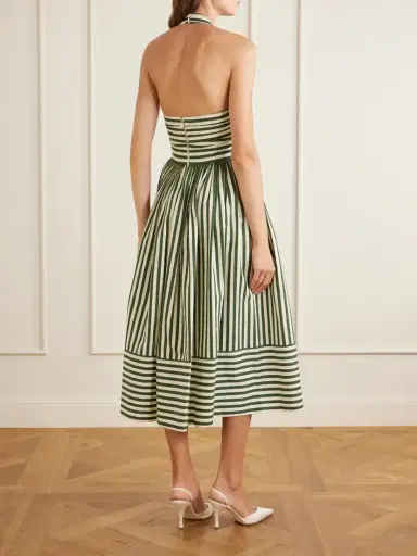 Carolina Herrera Striped Cotton-blend Midi Dress | Thumbnail 3 Carolina Herrera Striped Cotton-blend Midi Dress | Thumbnail 3