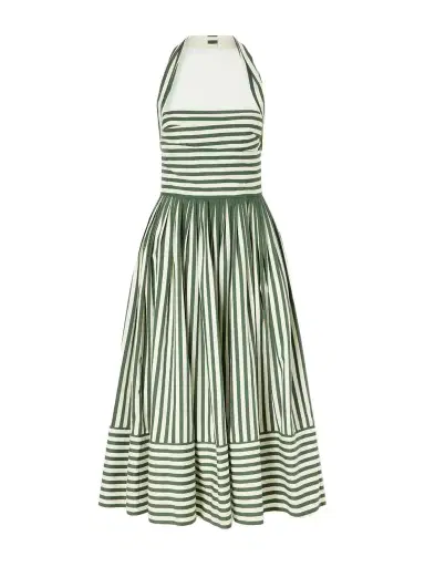 Carolina Herrera Striped Cotton-blend Midi Dress | Thumbnail 1 Carolina Herrera Striped Cotton-blend Midi Dress | Thumbnail 1
