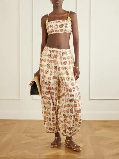Farm Rio Embellished Printed Cropped Top | Thumbnail 2 Farm Rio Embellished Printed Cropped Top | Thumbnail 2