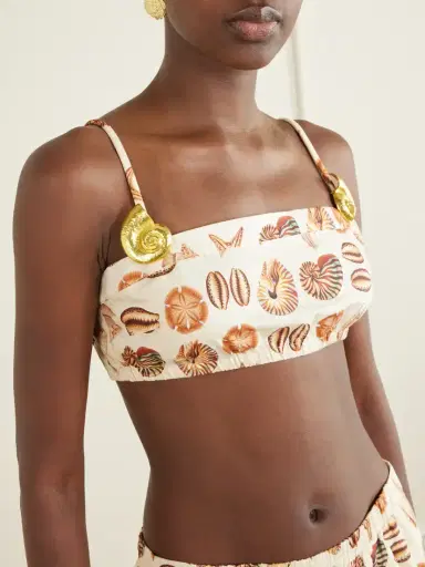 Farm Rio Embellished Printed Cropped Top | Thumbnail 4 Farm Rio Embellished Printed Cropped Top | Thumbnail 4