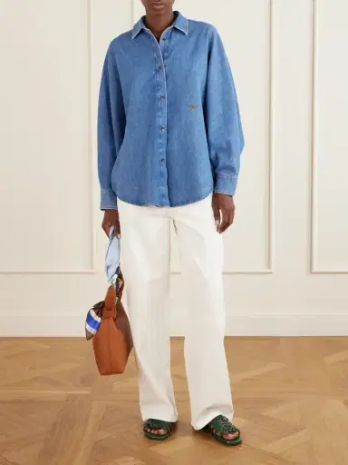 Loewe Anagram-embroidered Mid-rise Wide-leg Jeans | Thumbnail 2 Loewe Anagram-embroidered Mid-rise Wide-leg Jeans | Thumbnail 2