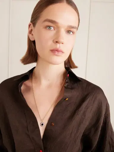 By Pariah Octagon 14-karat Recycled Gold, Smokey Quartz And Diamond Necklace | Thumbnail 2 By Pariah Octagon 14-karat Recycled Gold, Smokey Quartz And Diamond Necklace | Thumbnail 2