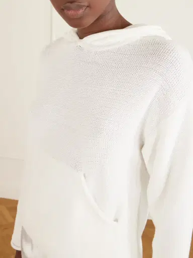 LESET Mae Open-knit Cotton-blend Hoodie | Thumbnail 5 LESET Mae Open-knit Cotton-blend Hoodie | Thumbnail 5