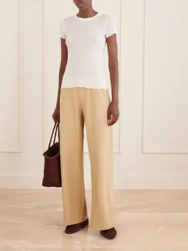 James Perse Ribbed Cotton And Cashmere-blend T-shirt | Thumbnail 2 James Perse Ribbed Cotton And Cashmere-blend T-shirt | Thumbnail 2