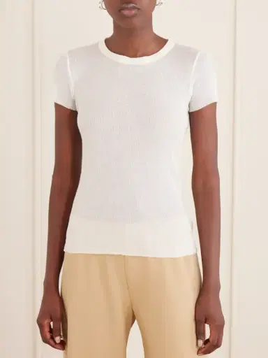 James Perse Ribbed Cotton And Cashmere-blend T-shirt | Thumbnail 3 James Perse Ribbed Cotton And Cashmere-blend T-shirt | Thumbnail 3