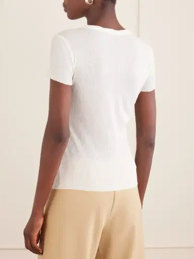 James Perse Ribbed Cotton And Cashmere-blend T-shirt | Thumbnail 4 James Perse Ribbed Cotton And Cashmere-blend T-shirt | Thumbnail 4