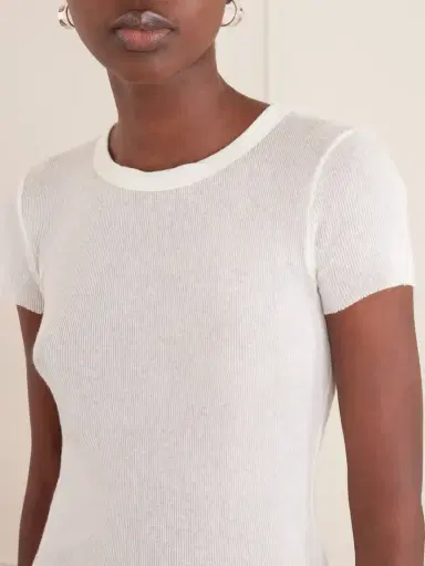 James Perse Ribbed Cotton And Cashmere-blend T-shirt | Thumbnail 5 James Perse Ribbed Cotton And Cashmere-blend T-shirt | Thumbnail 5