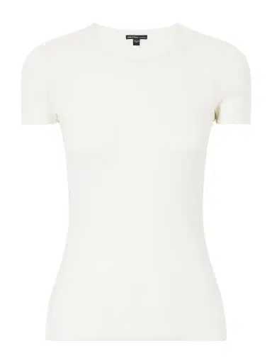James Perse Ribbed Cotton And Cashmere-blend T-shirt | Thumbnail 1 James Perse Ribbed Cotton And Cashmere-blend T-shirt | Thumbnail 1